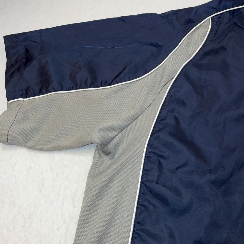 Mizuno Baseball Shirt Mens Medium Blue Gray Windbreaker Jacket Warm Up 1/4 Zip